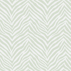 Bobbi Beck eco-friendly green zebra print wallpaper