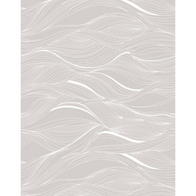 Bobbi Beck eco-friendly Grey abstract wavy line wallpaper