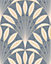 Bobbi Beck eco-friendly Grey art deco leaf fan wallpaper