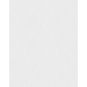 Bobbi Beck eco-friendly Grey art deco line wallpaper