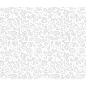 Bobbi Beck eco-friendly Grey arts crafts floral wallpaper