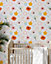 Bobbi Beck eco-friendly Grey childrens naive floral wallpaper