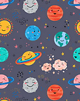 Bobbi Beck eco-friendly Grey childrens space wallpaper