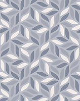 Bobbi Beck eco-friendly Grey geometric leaf pattern wallpaper