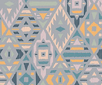 Bobbi Beck eco-friendly Grey geometric triangle pattern wallpaper