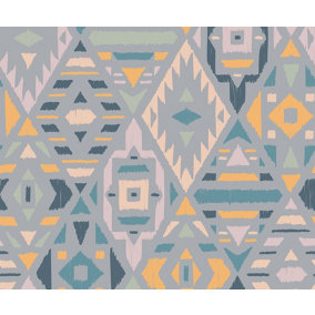 Bobbi Beck eco-friendly Grey geometric triangle pattern wallpaper