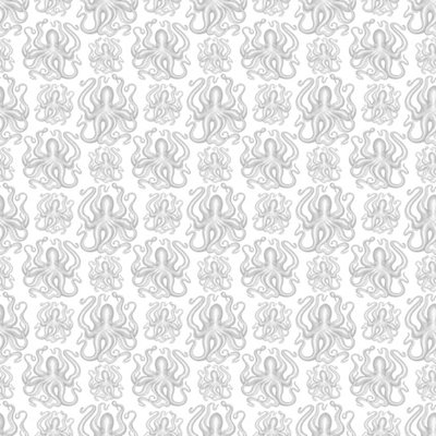 Bobbi Beck eco-friendly grey ocotpus pattern wallpaper