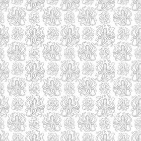 Bobbi Beck eco-friendly grey ocotpus pattern wallpaper