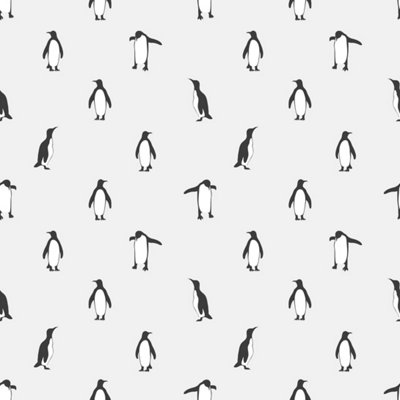 Bobbi Beck eco-friendly grey penguin wallpaper