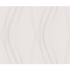 Bobbi Beck eco-friendly Grey spirograph abstract wave wallpaper