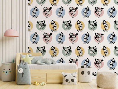 Bobbi Beck eco-friendly grey steamboat willie wallpaper