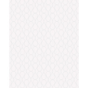 Bobbi Beck eco-friendly Grey teardrop line wallpaper