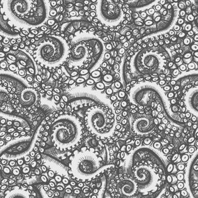Bobbi Beck eco-friendly grey tentacle wallpaper