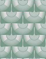 Bobbi Beck eco-friendly Light Green crane bird wallpaper