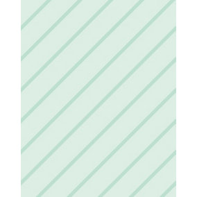 Bobbi Beck eco-friendly Mint diagonal ice cream pinstripe pastel wallpaper