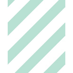 Bobbi Beck eco-friendly Mint diagonal ice cream stripe pastel wallpaper