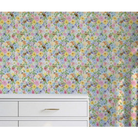 Bobbi Beck eco-friendly multicolour butterfly flower wallpaper
