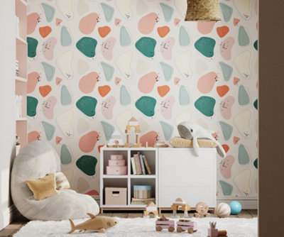 Bobbi Beck eco-friendly Multicolour childrens abstract shapes wallpaper