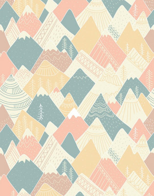 Bobbi Beck eco-friendly Multicolour childrens mountain wallpaper