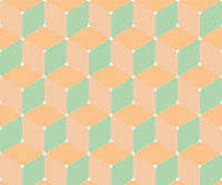 Bobbi Beck eco-friendly Multicolour cube geometric wallpaper