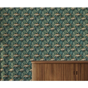Bobbi Beck eco-friendly multicolour fish pattern wallpaper