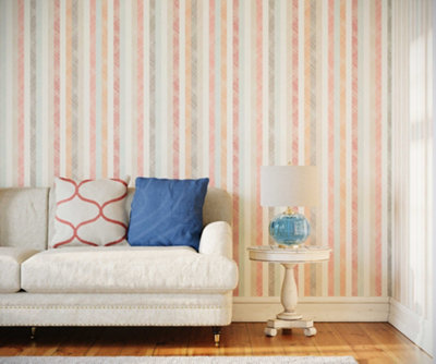 Bobbi Beck eco-friendly Multicolour zig zag stripe wallpaper