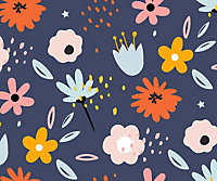 Bobbi Beck eco-friendly Navy childrens naive floral wallpaper