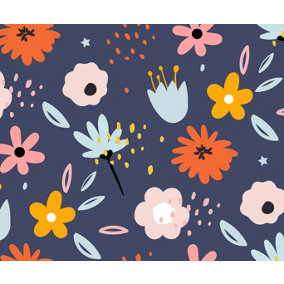 Bobbi Beck eco-friendly Navy childrens naive floral wallpaper