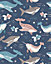 Bobbi Beck eco-friendly Navy childrens whale wallpaper