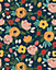 Bobbi Beck eco-friendly Navy modern illustrated floral wallpaper