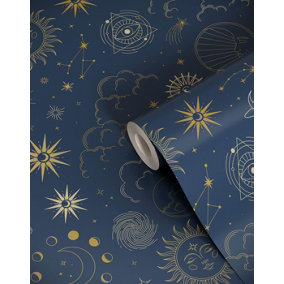 Blue Star Wallpaper | Wallpaper & wall coverings | B&Q