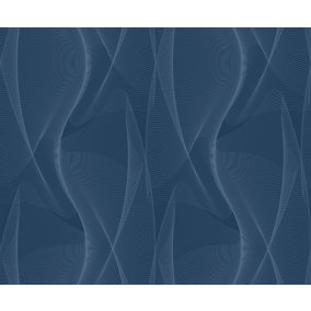 Bobbi Beck eco-friendly Navy Spirograph abstract scale wallpaper