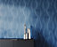 Bobbi Beck eco-friendly Navy Spirograph abstract scale wallpaper