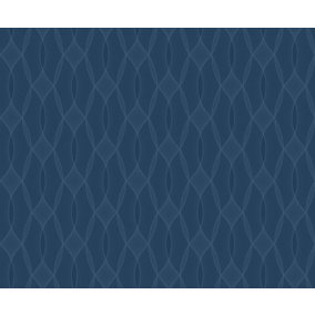 Bobbi Beck eco-friendly Navy spirograph cicle wallpaper