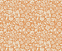 Bobbi Beck eco-friendly Orange arts crafts floral wallpaper
