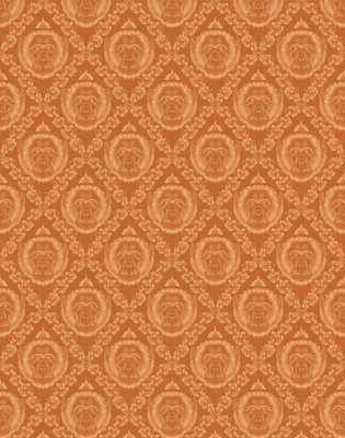 Bobbi Beck eco-friendly orange baroque monkey wallpaper | DIY at B&Q