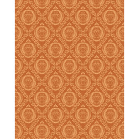 Bobbi Beck eco-friendly orange baroque monkey wallpaper