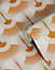 Bobbi Beck eco-friendly Orange crane bird wallpaper