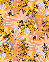 Bobbi Beck eco-friendly Orange tropical leopard leaf wallpaper