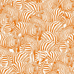 Bobbi Beck eco-friendly orange zebra wallpaper