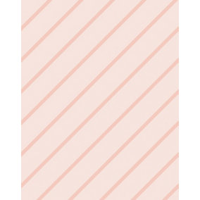 Bobbi Beck eco-friendly Peach diagonal ice cream pinstripe pastel wallpaper