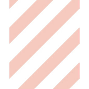 Bobbi Beck eco-friendly Peach diagonal ice cream stripe pastel wallpaper
