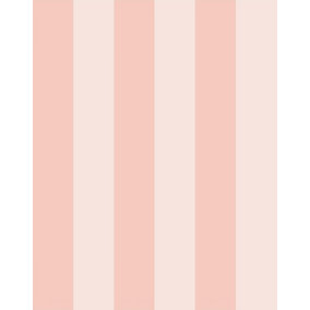 Bobbi Beck eco-friendly Peach wide stripe ice cream pastel wallpaper