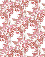 Bobbi Beck eco-friendly Pink ancient greek motif wallpaper