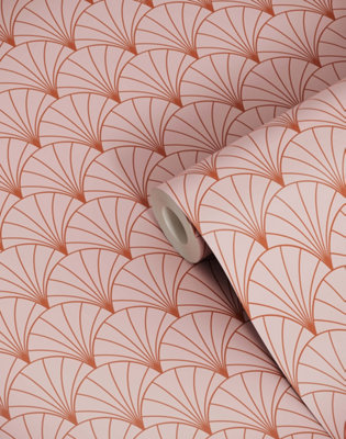 Bobbi Beck eco-friendly Pink art deco arch wallpaper