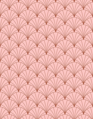 Bobbi Beck eco-friendly Pink art deco arch wallpaper