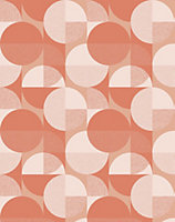 Bobbi Beck eco-friendly Pink bauhaus circle wallpaper
