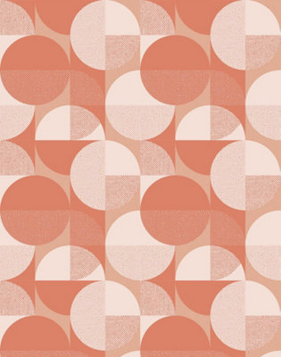 Bobbi Beck eco-friendly Pink bauhaus circle wallpaper