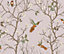 Bobbi Beck eco-friendly Pink bird tree wallpaper