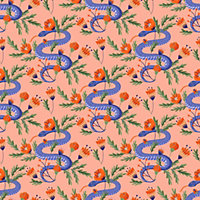 Bobbi Beck eco-friendly pink colourful snake wallpaper